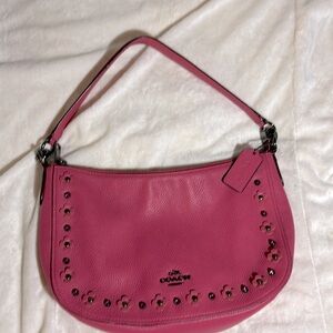 Pink Studded Coach Handbag